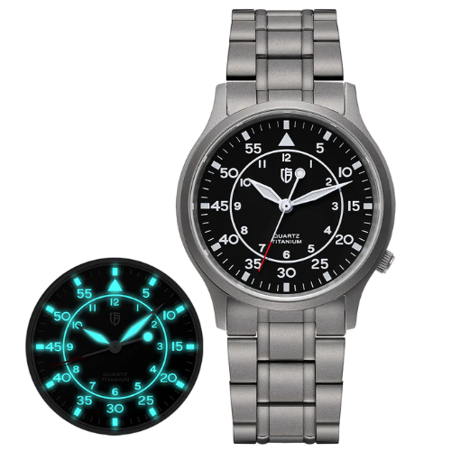 Men Quartz Titanium Field Watch
